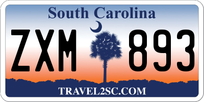 SC license plate ZXM893