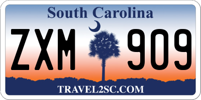 SC license plate ZXM909