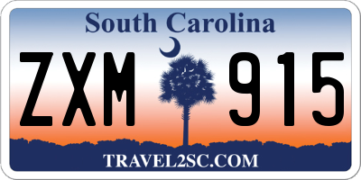 SC license plate ZXM915