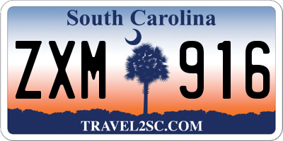SC license plate ZXM916