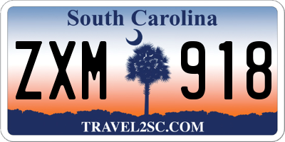 SC license plate ZXM918