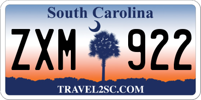 SC license plate ZXM922