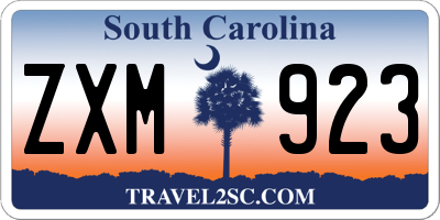 SC license plate ZXM923
