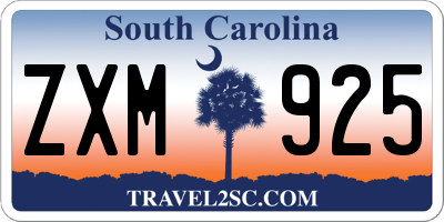 SC license plate ZXM925