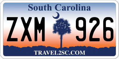 SC license plate ZXM926