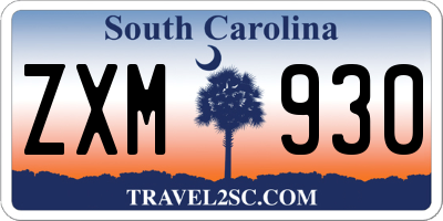 SC license plate ZXM930