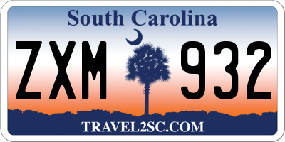 SC license plate ZXM932