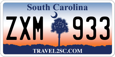 SC license plate ZXM933