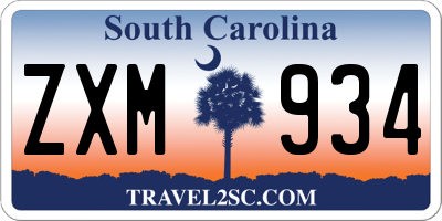 SC license plate ZXM934