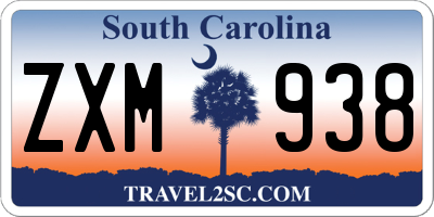 SC license plate ZXM938