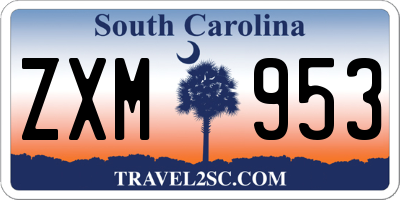 SC license plate ZXM953