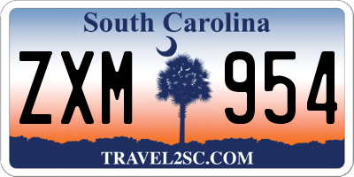 SC license plate ZXM954