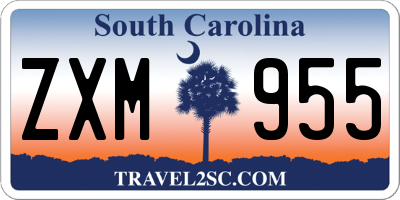SC license plate ZXM955
