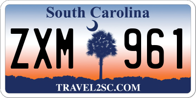 SC license plate ZXM961