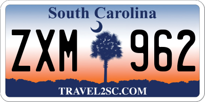 SC license plate ZXM962