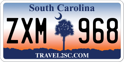 SC license plate ZXM968