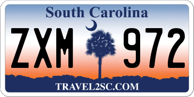 SC license plate ZXM972