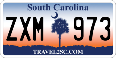 SC license plate ZXM973