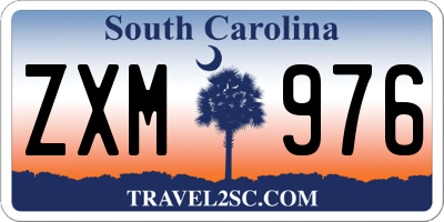 SC license plate ZXM976
