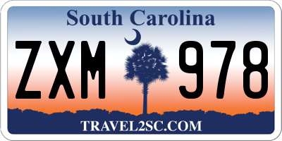 SC license plate ZXM978