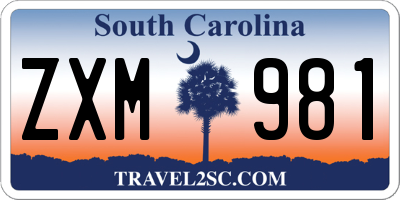 SC license plate ZXM981