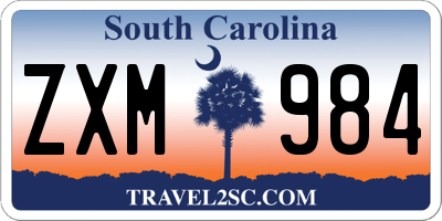 SC license plate ZXM984
