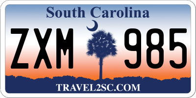 SC license plate ZXM985