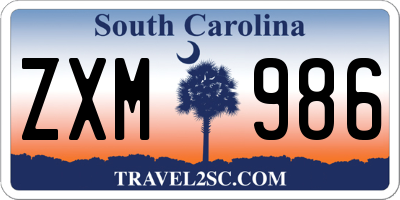 SC license plate ZXM986