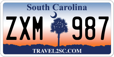 SC license plate ZXM987