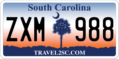 SC license plate ZXM988
