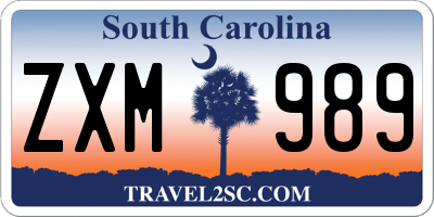 SC license plate ZXM989