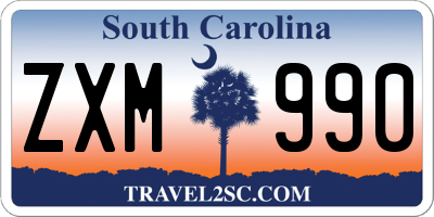 SC license plate ZXM990
