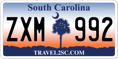 SC license plate ZXM992