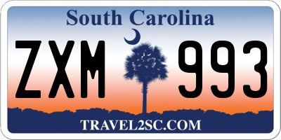 SC license plate ZXM993