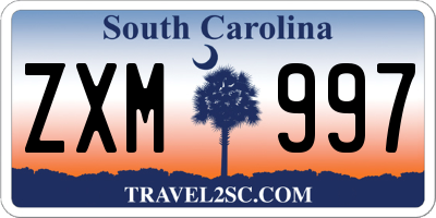SC license plate ZXM997