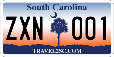 SC license plate ZXN001