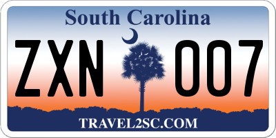 SC license plate ZXN007