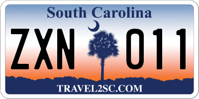 SC license plate ZXN011