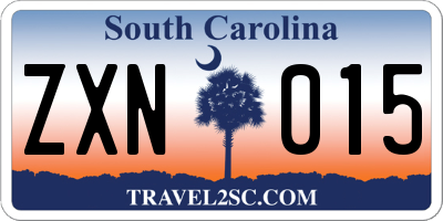 SC license plate ZXN015