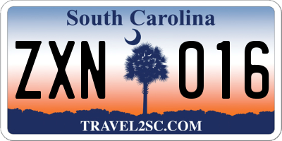 SC license plate ZXN016