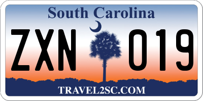 SC license plate ZXN019