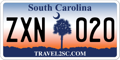 SC license plate ZXN020