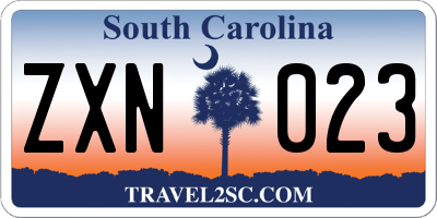 SC license plate ZXN023