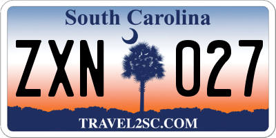 SC license plate ZXN027