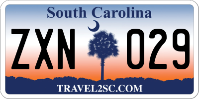 SC license plate ZXN029