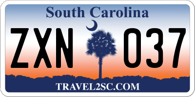 SC license plate ZXN037