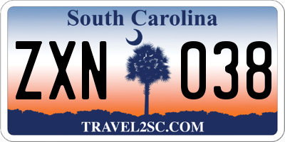SC license plate ZXN038