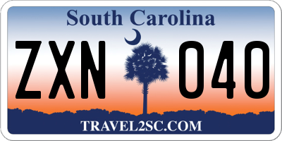 SC license plate ZXN040