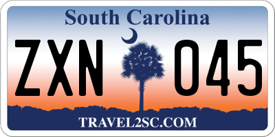 SC license plate ZXN045