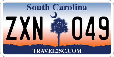 SC license plate ZXN049